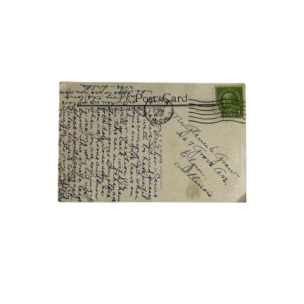 Vintage Postcard Wright Hall Alma College Alma MI 1930 Ephemera Litho Souvenir